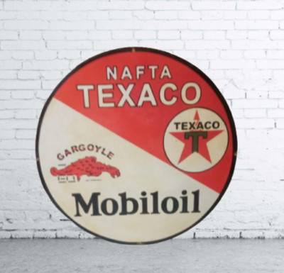 Texaco Advertising Porcelain Enamel Heavy Metal Sign 30 Inches Single ...