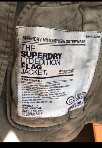 Superdry Limited Edition Flag Jacket, Tropical Lining, Green, Hidden Hood, 10-12 - Picture 4 of 10