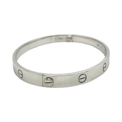 Cartier Love brace WG旧型18号 Cartier Love Bracelet in 18k White Gold, Size 19 OLD SCREW (C-656