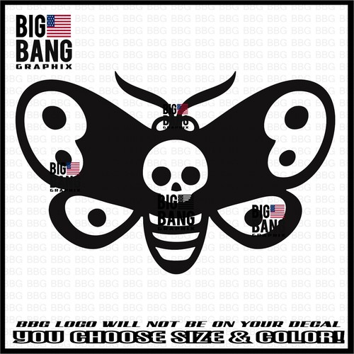 Butterfly Skull Vinyl Decal Sticker SUV Car Truck Helmet Motorcycle Bike Die Cut - Bild 1 von 6