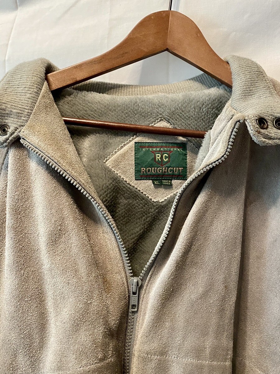 1980s XL Rough Cut Suede Leather Bomber Jacket Gray Needs 1980s XL Rough Cut Suede Leather Bomber Jacket Gray Needs
