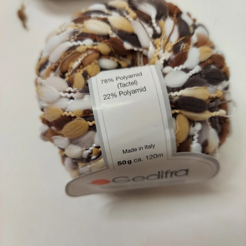 LOTE de hilo Gedifra India #1812 tonos de marrón y blanco 3 completo y 1 parcial Foto 4 de 4