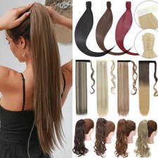 100 Natural Ponytail Real Thick Hair Extensions Wrap Around Pony tail mix human