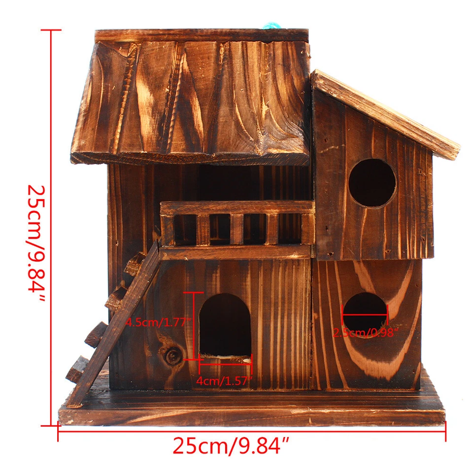 Squirrel House Nesting Box Bird Nature Animals Safety Wooden Nest Protector USA - Image 3 of 4