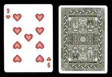 1 x playing card Theory11 High Victorian - 9 of Hearts ZT 39