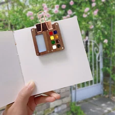 CCJH Portable Watercolor Paint Box: 8-Color Wooden Palette for Sketching