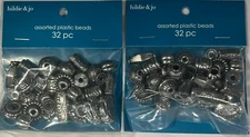 (2 PACK) Hildie & Jo Assorted Plastic Beads, 32 pieces