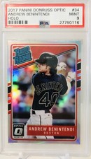 2017 Donruss Optic Andrew Benintendi Rated Rookie Red Refractor #34 PSA 9