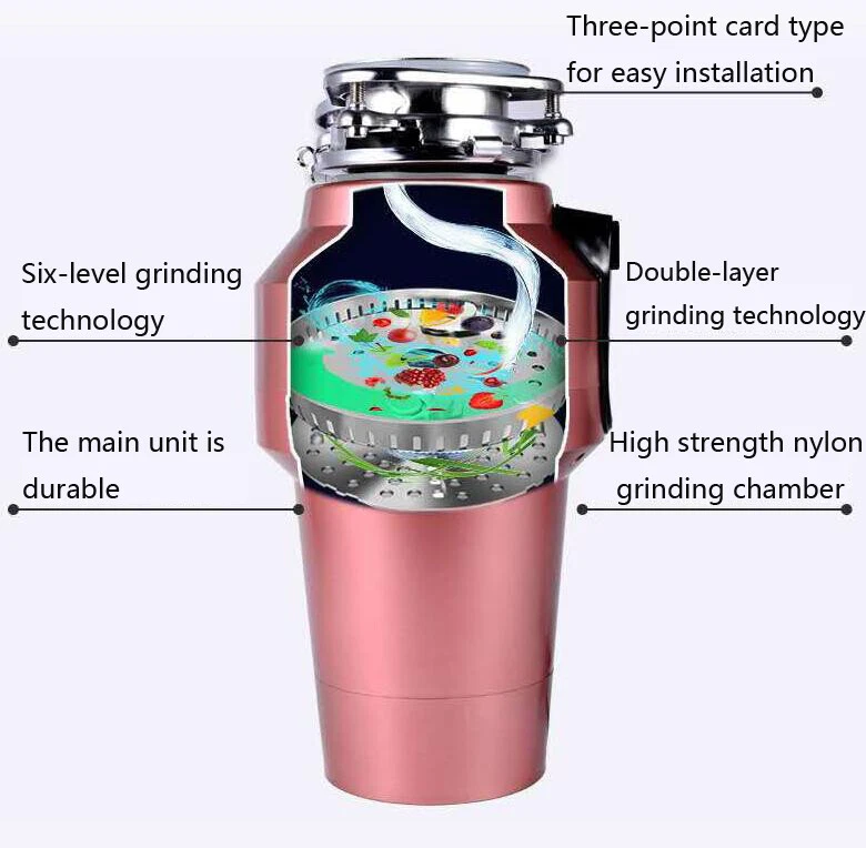 1200ML Home Kitchen Food Waste Disposal Crusher 560W Kitchen Garbage Disposer - Image 3 of 4