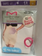 SIZE M WOMEN MAIDENFORM FLEXEES FEEL GOOD FASHION HIGH WAIST THIGH SLIMMER 1H