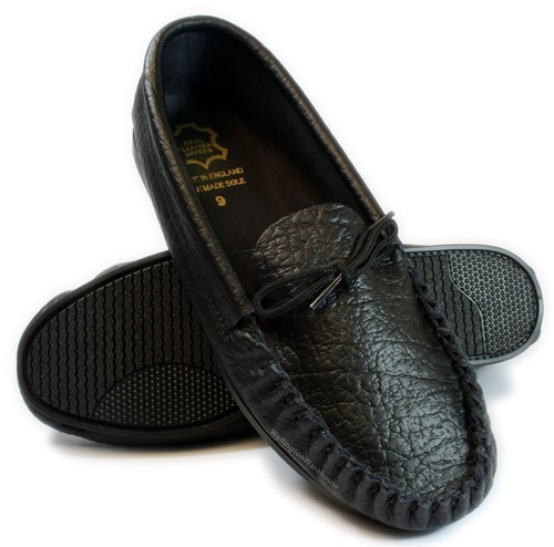 Tan Leather moccasins Slippers Made 