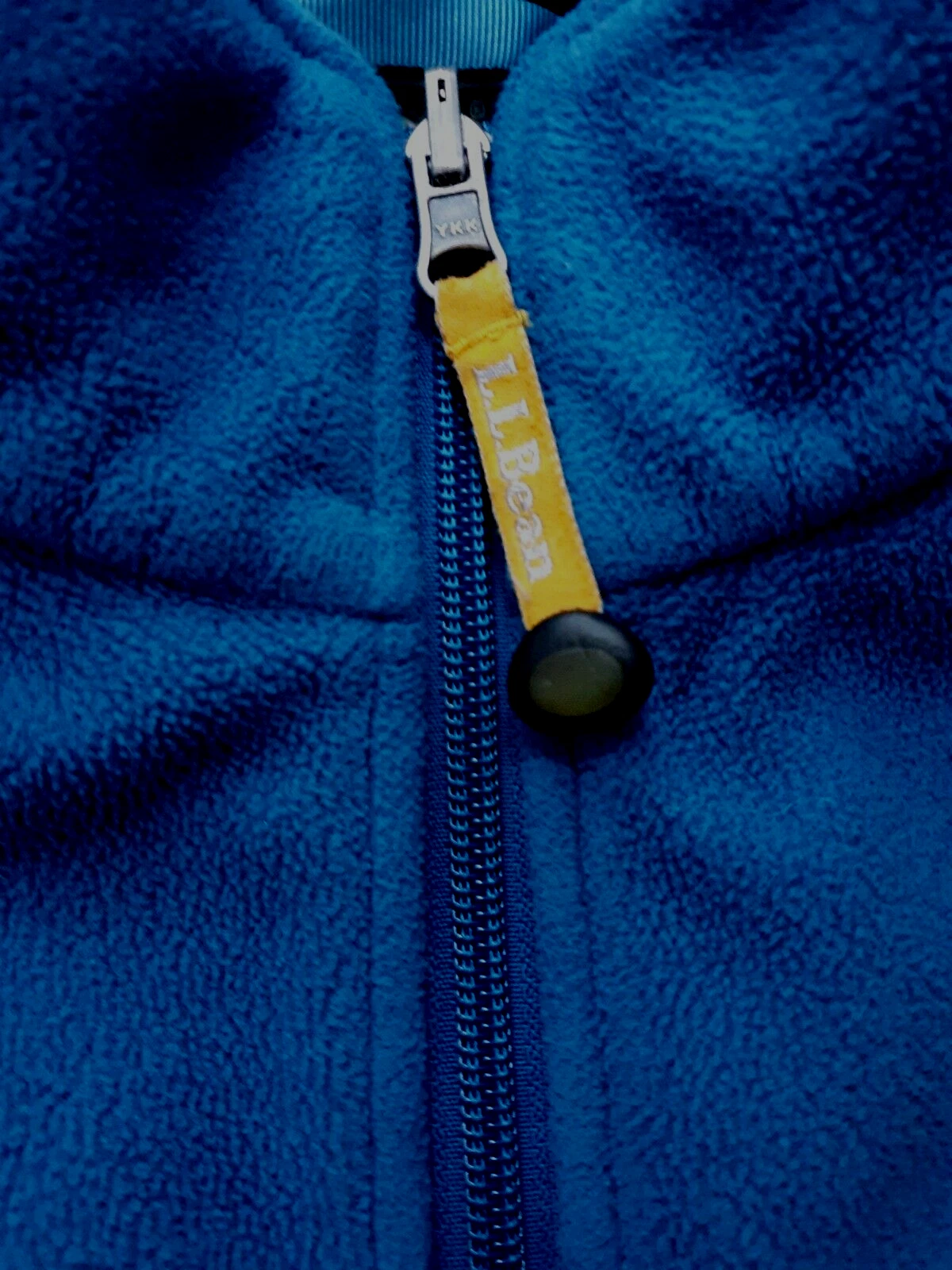 Cute L.L.BEAN Blue LOGO Men Size Large L Long Sleeve FLEECE Jacket With Pockets