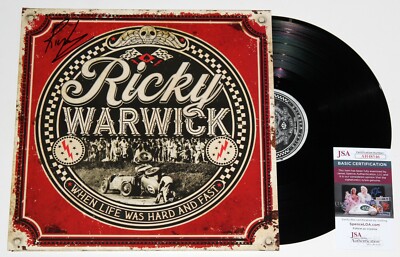 RICKY WARWICK SIGNED WHEN LIFE WAS HARD AND FAST LP VINYL RECORD ALBUM +JSA COA