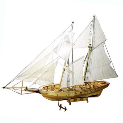 Holz Segelboot Modellbausatz Schiff Puzzle für Kinder im Maßstab 1:130