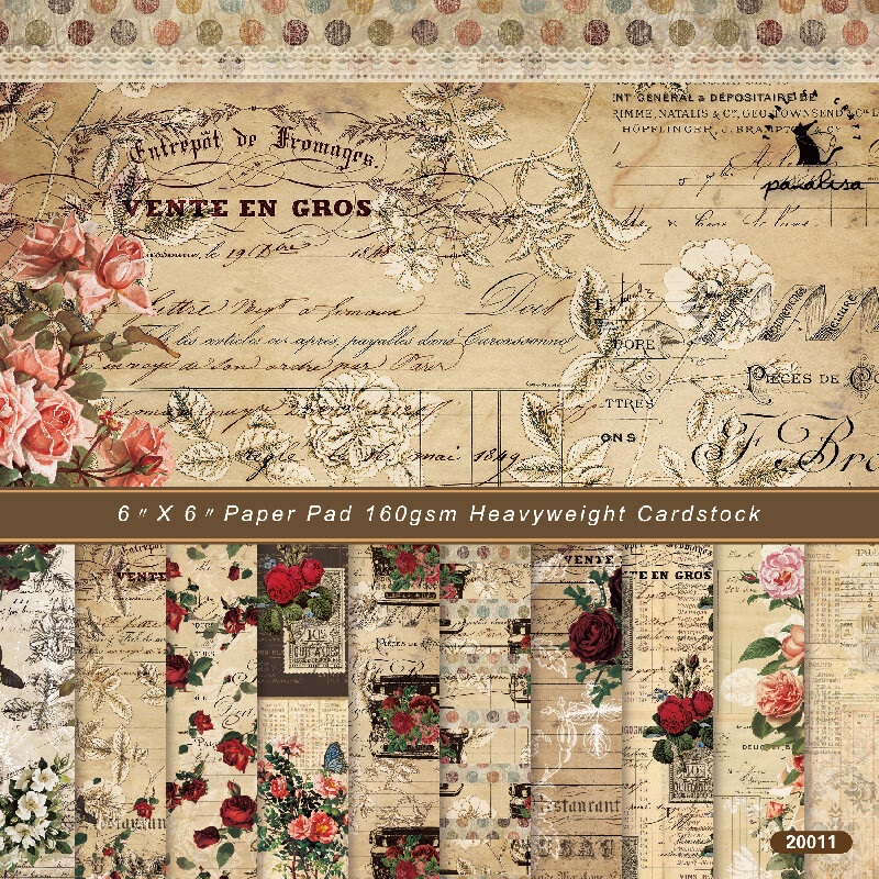 12PCS Vintage Paper Pad Scrapbooking Single-sided Album