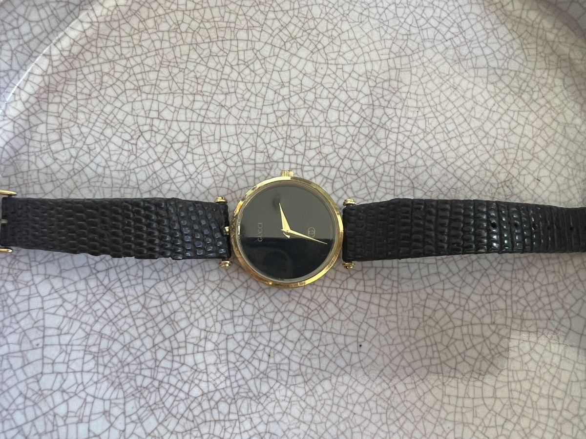 Vintage Gucci watch, Genuine Leather, Gold | eBay Vintage Gucci watch, Genuine Leather, Gold | eBay