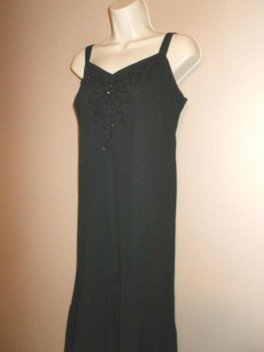 Coldwater Creek Womens Black Cocktail Party Dress Straps Embellished Front  | eBay