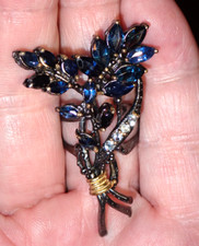 Natural Blue Sapphire Sterling Silver Ring Size 7.25