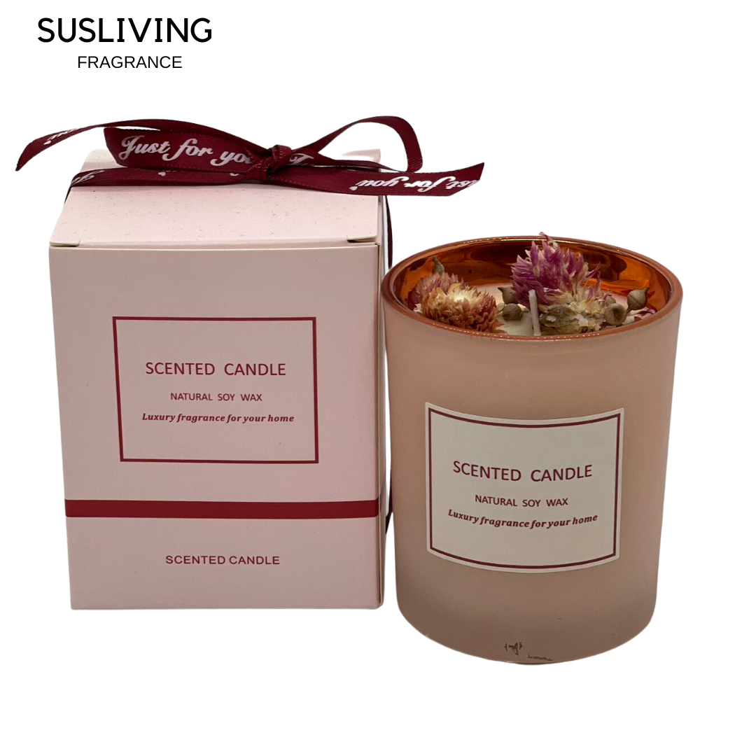 Natural Soy Wax Candle Vegan Friendly Gift Reusable Pot Matte Pink Long