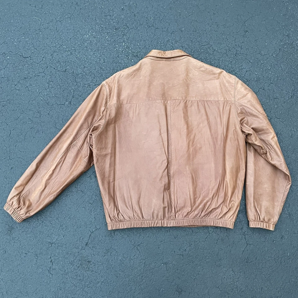 Chaqueta Coach Vintage Polo Ralph Lauren Cuero Genuino Marrón Camel Para Hombre Grande Foto 2 de 4