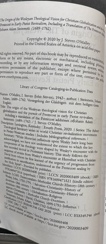 O'Malley - The Origin of Wesleyan Theological Philosophy - 2020 -Trade Paperback - Bild 5 von 5