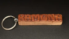 Keychain RAMONA Personalized Custom Name Fob Wood Key Ring Unique Gift Idea