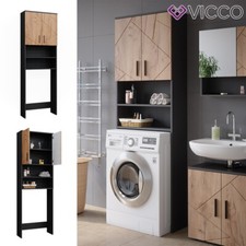 Waschmaschinenschrank Irma Anthrazit Eiche 64 x 191 cm Badezimmer Vicco