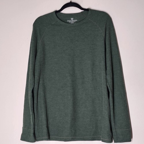 Mack Weldon Shirt Mens Large Green Warmknit Tannenbaum Waffle Casual Preppy