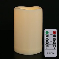 4" x 6" Large Outdoor Flameless Candles with Remote and Timer, Battery Operat...
