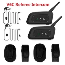 2 x Full Duplex Football Soccer Judge Referee Bluetooth Headset Intercom