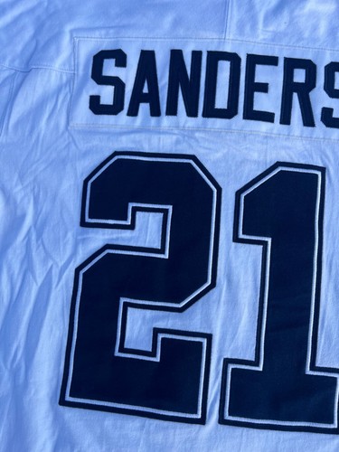 NWT Deion Sanders Dallas Cowboys Super Bowl Long Sleeve White Football Jersey L - Picture 11 of 12