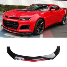 For Chevy Camaro Car Glossy Black red Front Bumper Lip Spoiler Splitter Body Kit