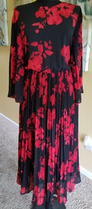 h and m red floral dress