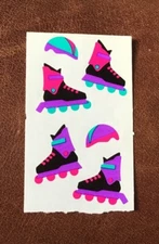 2 x 3" MRS GROSSMAN STICKERS: VINTAGE ROLLERBLADES HELMETS Retired, NLA *