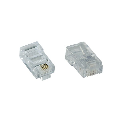 Modularstecker RJ 10 11 12 45 Flach- & Rundkabel ISDN Telefon 4P - 10P Inline - Bild 7 von 7