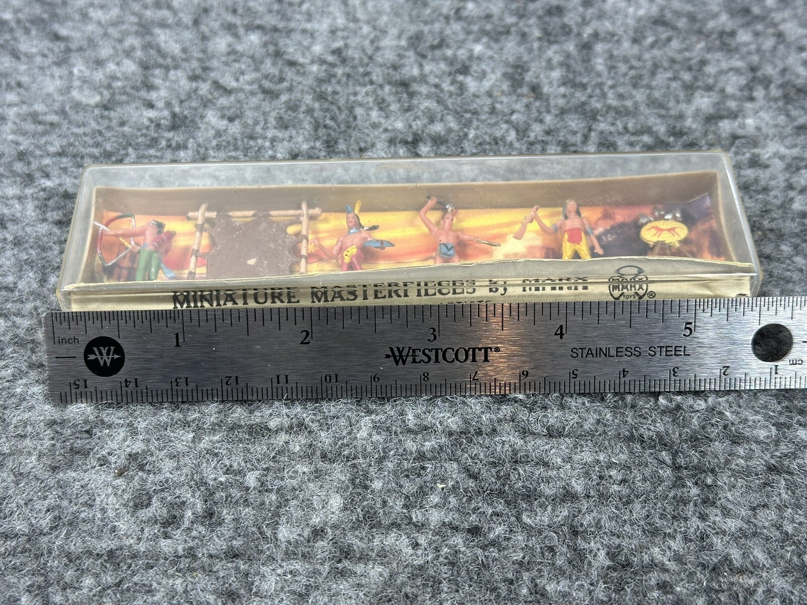 VTG Marx Miniature Masterpieces Western Scene Indians Hand Painted HK