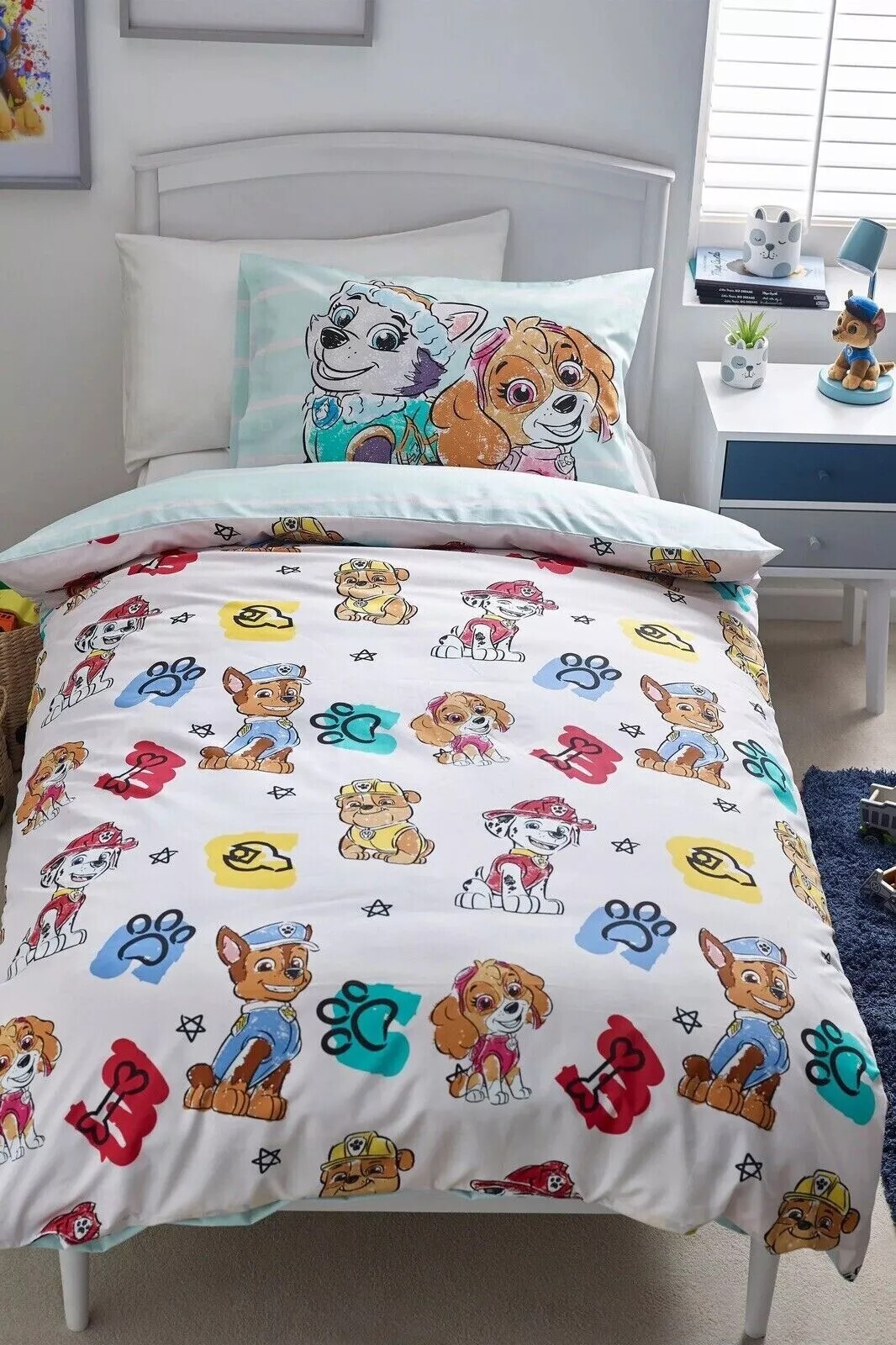 Set copripiumino e cuscino Paw Patrol per bambini foto 2