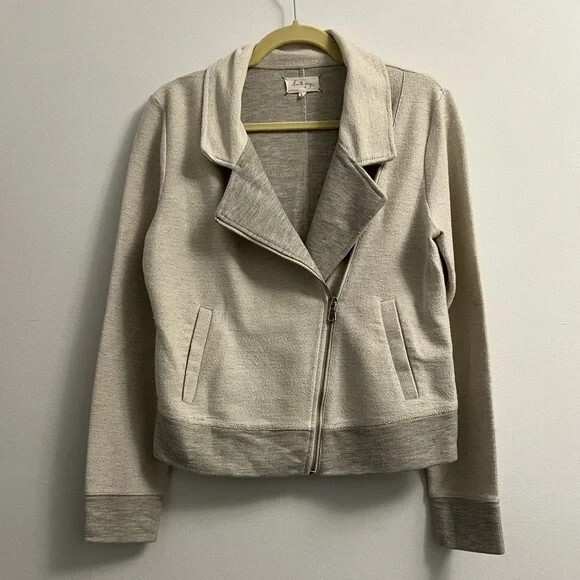 Lou & Grey Sweatshirt Moto Zip Jacket - grey and … - image 1
