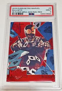 🔴2015 Marvel Fleer Retro Bullseye Red /100 PMG Precious Metal Gems PSA 9 SSP