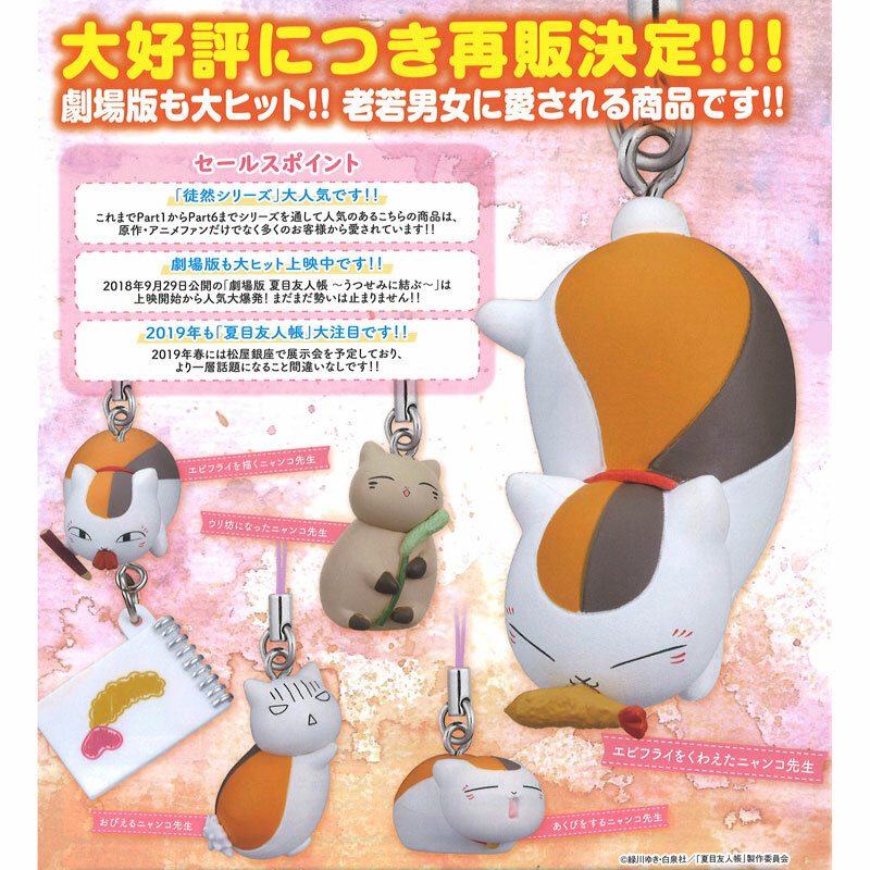 Natsume Yujinchou Nyanko-sensei Tsurezure Strap Keychain Part. 6