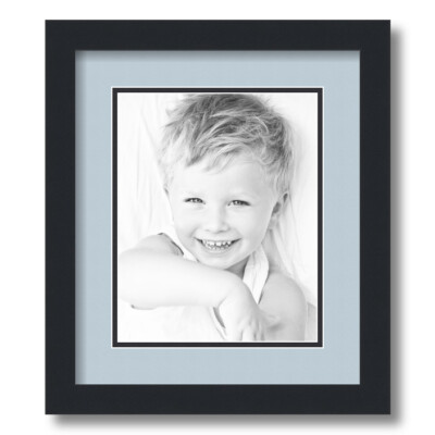 ArtToFrames Matted 12x14 Black Picture Frame with 2'' Double Mat, 8x10 Opening