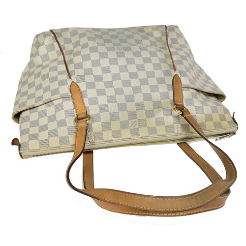 LOUIS VUITTON Totally MM Shoulder Bag Damier Azur Leather White N51262 83EB760 - Picture 6 of 18