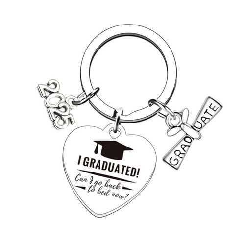 Graduation Keychain Stainless Steel Keyrings Stainless Steel Texture for Boy - Picture 10 of 14