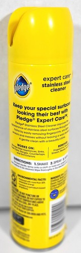 2 Pk: Pledge Clean It Stainless Steel Aerosol Cleaner, Lemon Scent, 9.7 oz ea - Picture 3 of 3