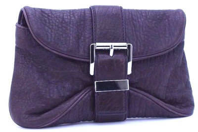Michael Kors Heidi Clutch Genuine Leather (Aubergine) MSRP $178 | eBay