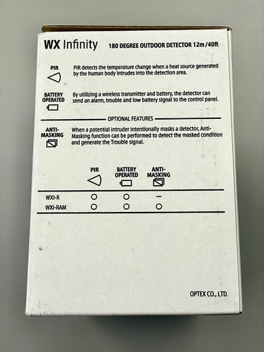 NEW Optex VXS-RDAM-X5 Wireless ready Outdoor PIR/MW dual technology detector 40' - Picture 9 of 11