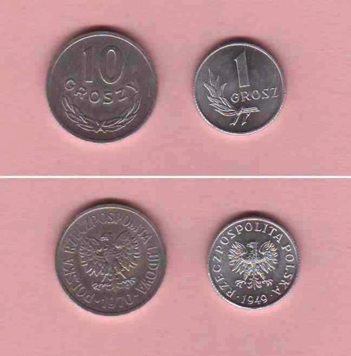 BV09 circulation coins Poland People's Republic 1949 - 1970 two different