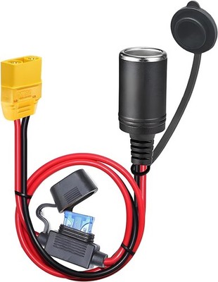 12AWG to Motorcycle Female Cigarette Lighter Socket 12V-24V Extension Plug-XT90