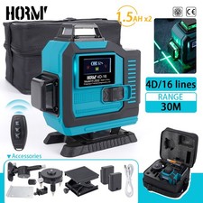 4D 16 Lines Laser Level 360° 30m Green Auto Self Leveling Rotary Cross Measure