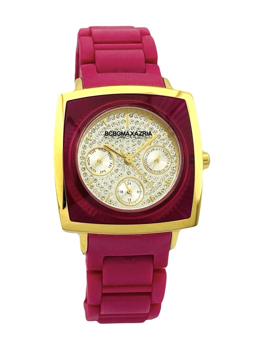 BCBG MAXAZRIA BG8233 Crystal Accented Dial Pink Polyurethane  display picture 3